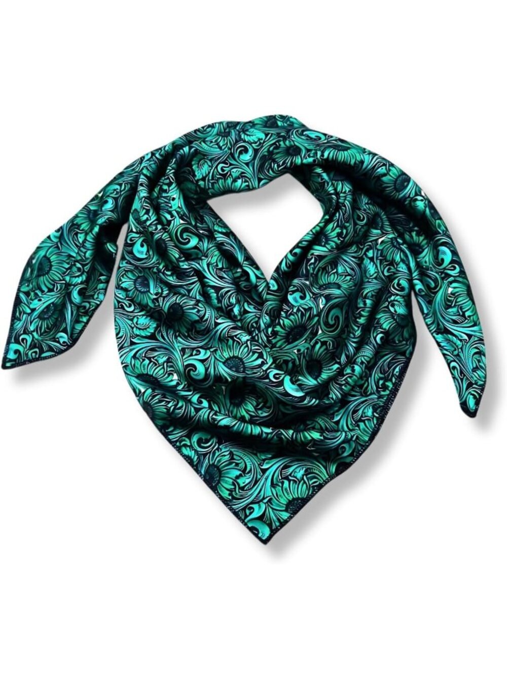 Silk Floral Bandana Scarf 36" Western Cowboy Square Wild Rag Accessories